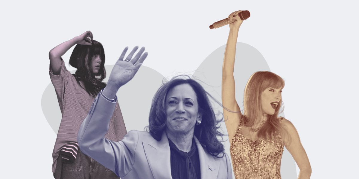 Billie Eilish (L), Kamala Harris (S), Taylor Swift (D)