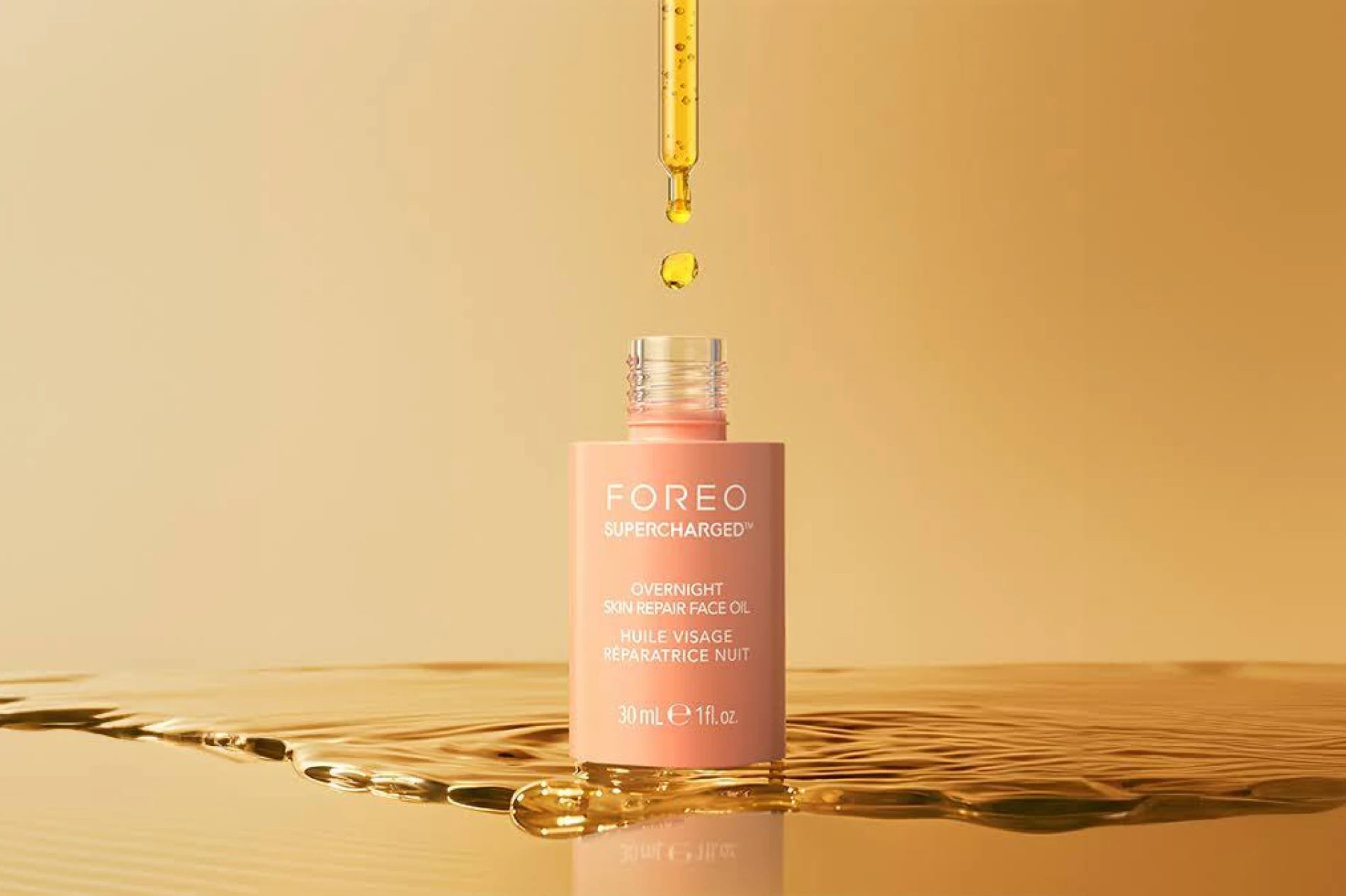 foreo supercharged overnight skin repair face oil