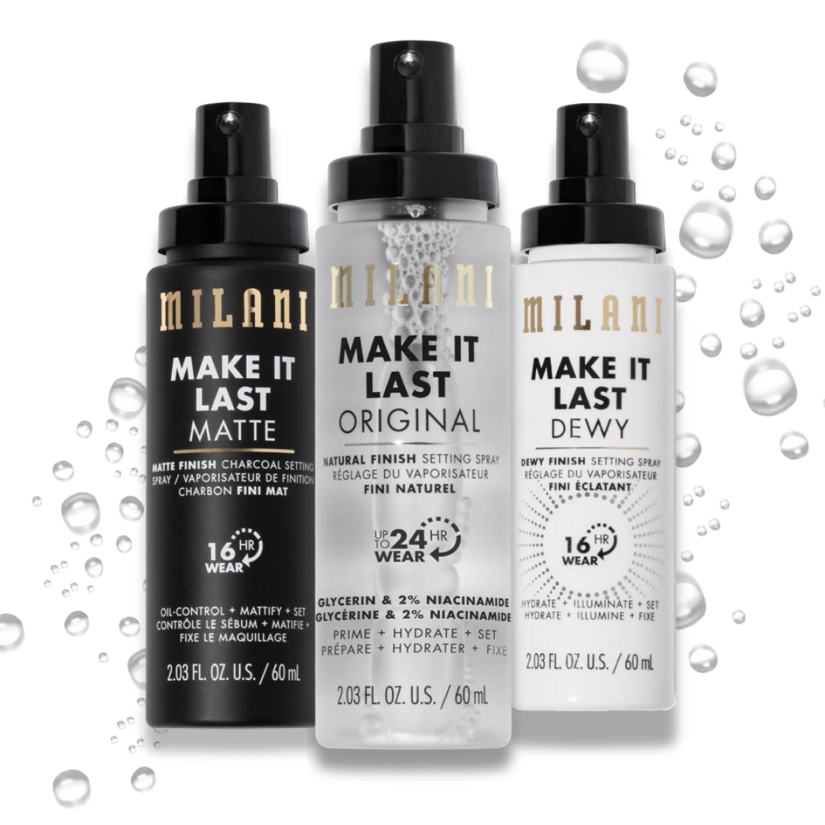 Milani setting spray linija