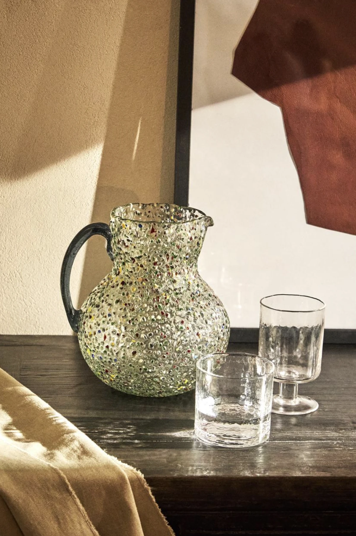 zara home VRČ OD PUHANOG STAKLA SA ŠARENIM TOČKAMA, prije 48,99 eur, sada 29,99 EUR