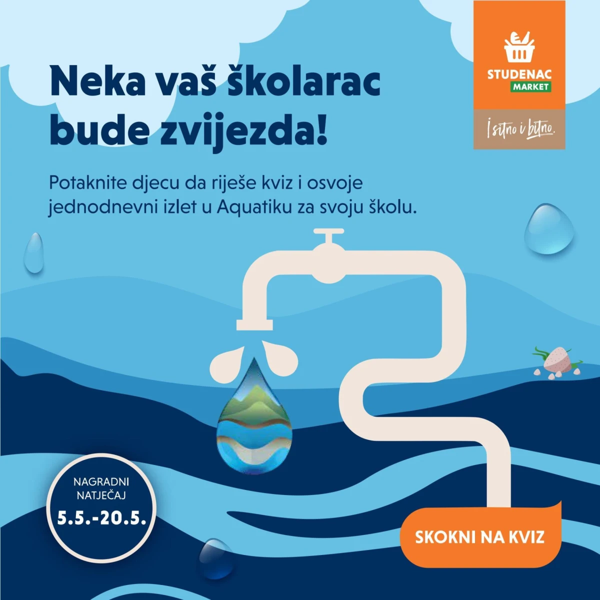 Studenac u sklopu projekta „Podzemne vode, čuvari života“ organizira kviz za osnovnoškolce