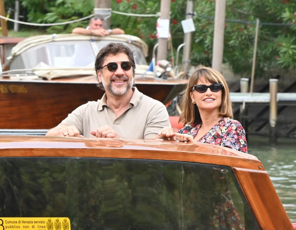Power couple Penelope Cruz and Javier Bardem depart Venice in style