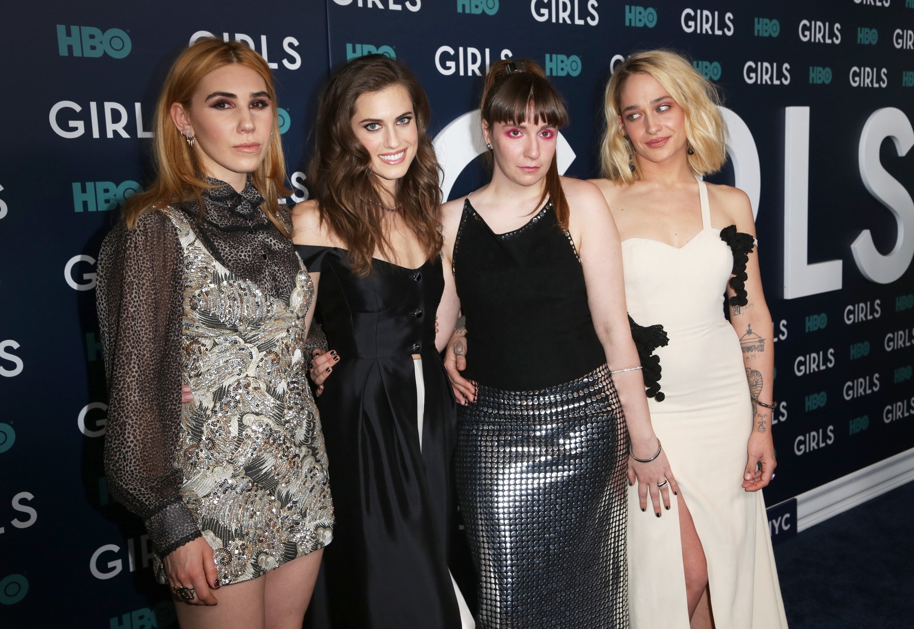 Lena Dunham, Allison Williams, Zosia Mame i Jemima Kirkę na premijeri Djevojaka u New Yorku